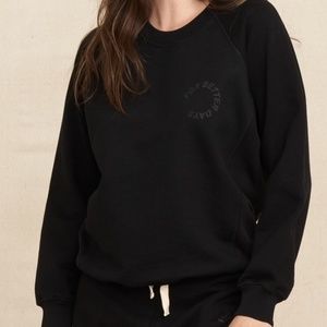 NWT FOR DAYS Even Better Days Sweatshirt M Black Cotton Relaxed Fit Crewneck